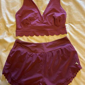 "Joy Lab" sports bra and exercise shorts